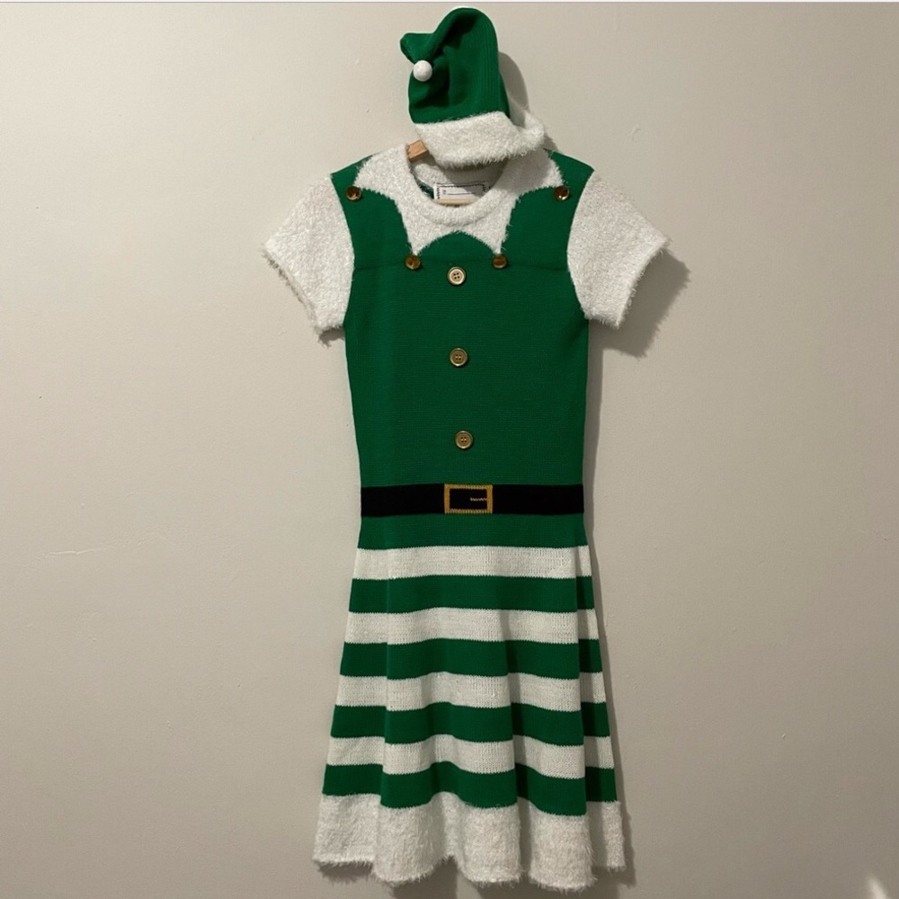 Cute Christmas Elf Sweater Dress